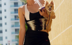 Maria Sharapova and her Pomeranian, Dolce